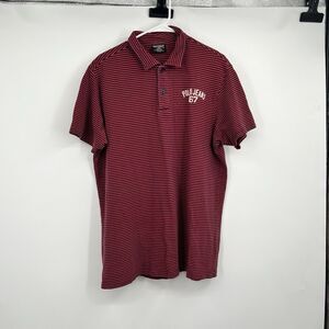 Vintage Polo Jeans 67 Shirt XL 100% Cotton Striped Red Blue Preppy Golf